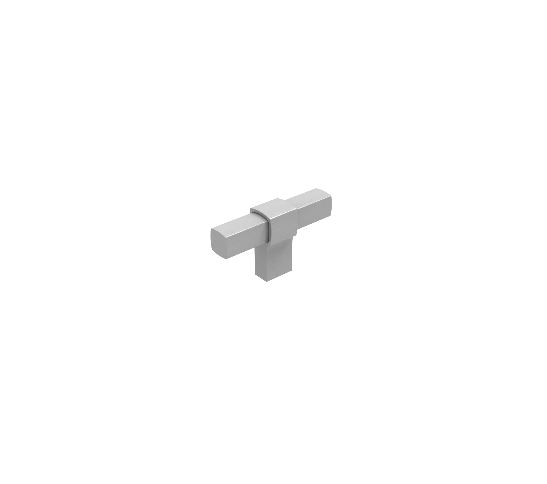 DK025BSN — Squared block T-bar cabinet knob on a single square stem, Brushed Nickel