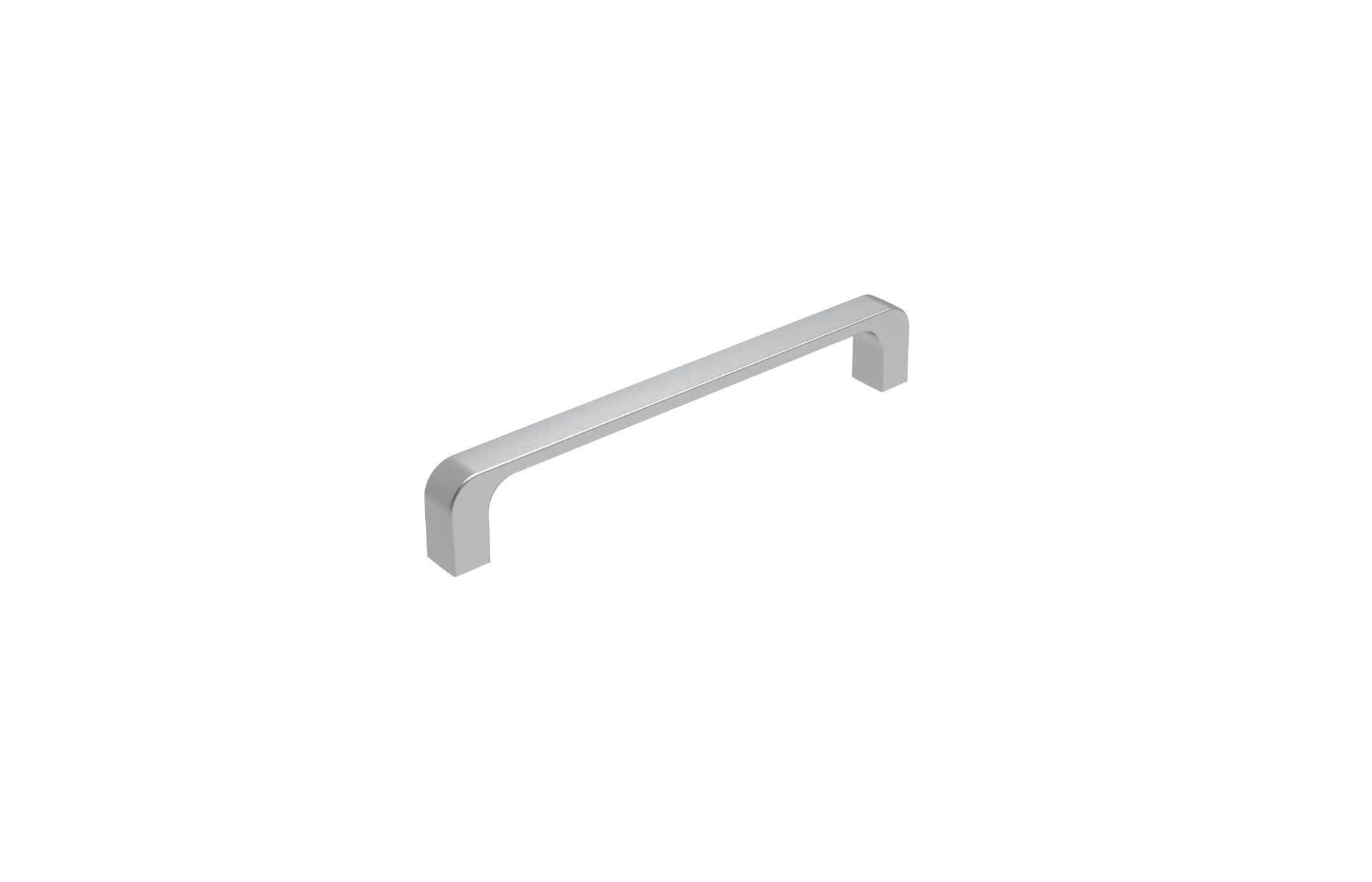 DH021BSN — Soft-square D bar handle in satin brushed nickel, radiused corners, Brushed Nickel