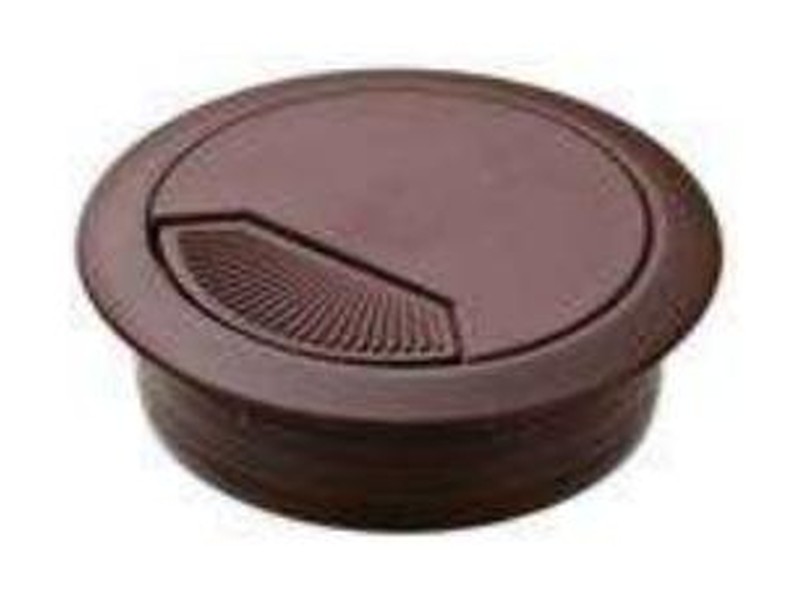 Brown desk cable outlet grommet