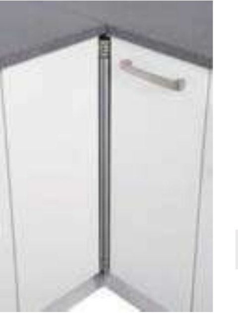 Corner bar hinge joining two corner cabinet doors