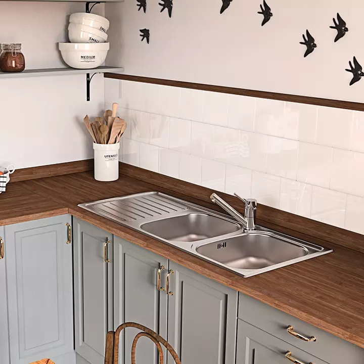 Rodi Okio double bowl stainless steel sink