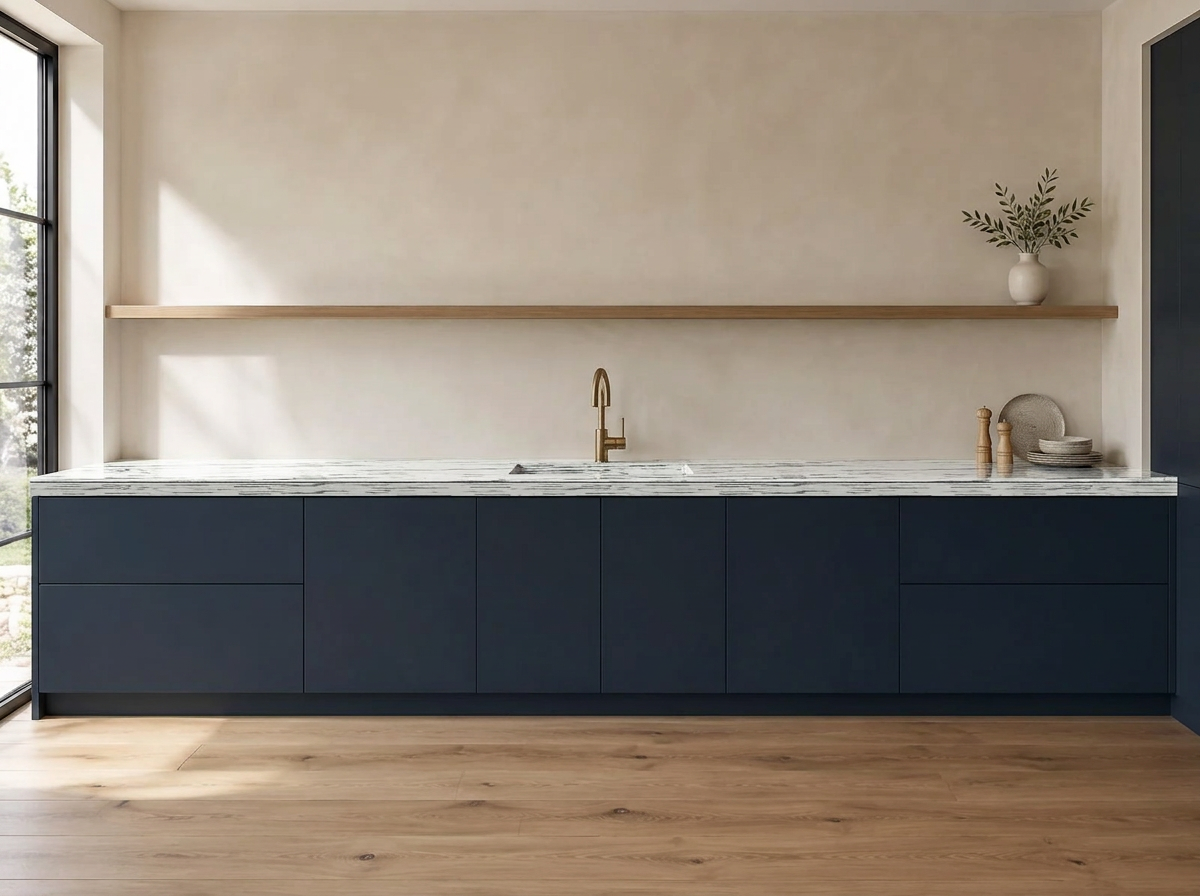 Calacatta Marble fitted kitchen visualisation