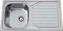 Rhodes single bowl & drainer single bowl inset kitchen sink, item RHODESSBSDSINK