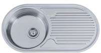 Semi Dueto round bowl & drainer single bowl inset kitchen sink, item SEMIDUETOSINK